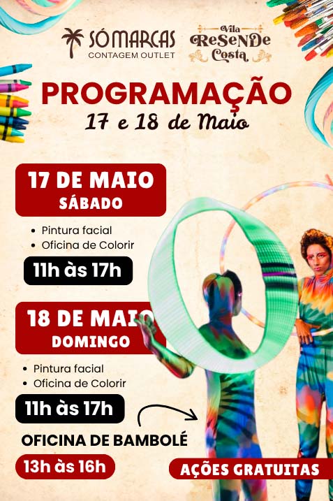 BANNER MOBILE – PROGRAMAÇÃO 17 E 18 DE MAIO – VILA RESENDE COSTA – SO MARCAS CONTAGEM