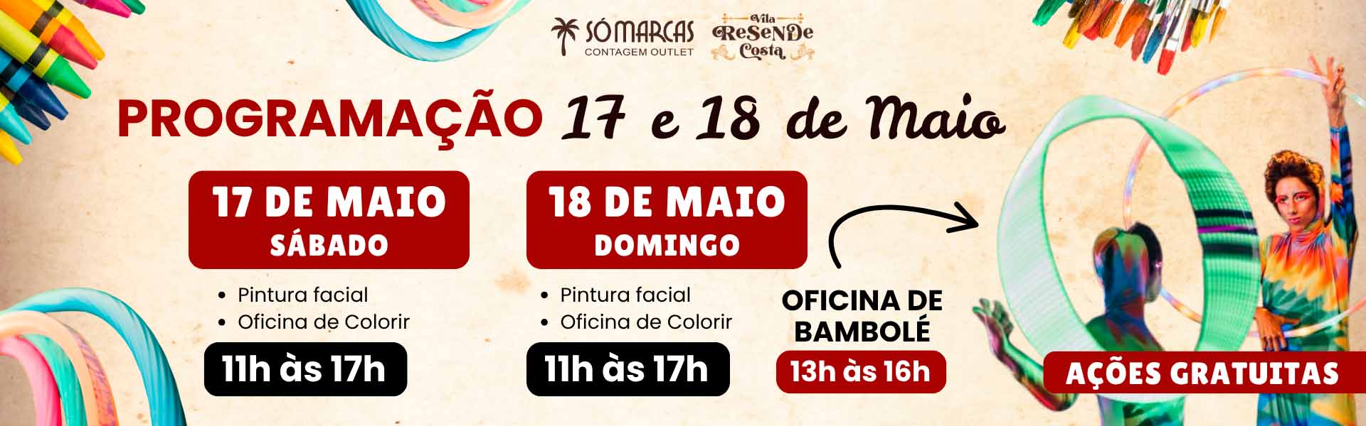BANNER DESKTOP – PROGRAMAÇÃO 17 E 18 DE MAIO – VILA RESENDE COSTA – SO MARCAS CONTAGEM