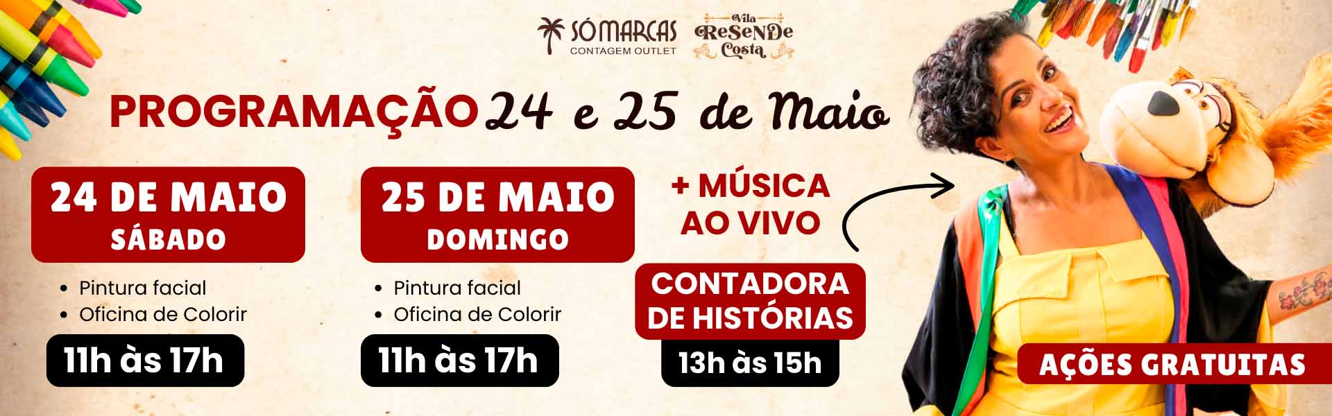 BANNER DESKTOP – PROGRAMAÇÃO 24 E 25 DE MAIO – VILA RESENDE COSTA – SO MARCAS CONTAGEM